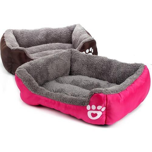 Pet Paw Print Sofa Winter Warm Comfortable Kennel Waterproof Bottom Soft Fleece Mats House Petshop