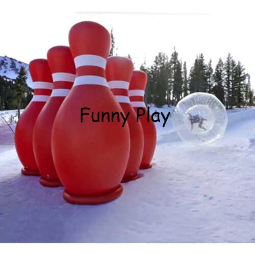 1 piece 3*2m Inflatable Advertising Bowling Ball with 6pcs 2m Human Bowling Pins Inflatable bowling bottle human hamster ball