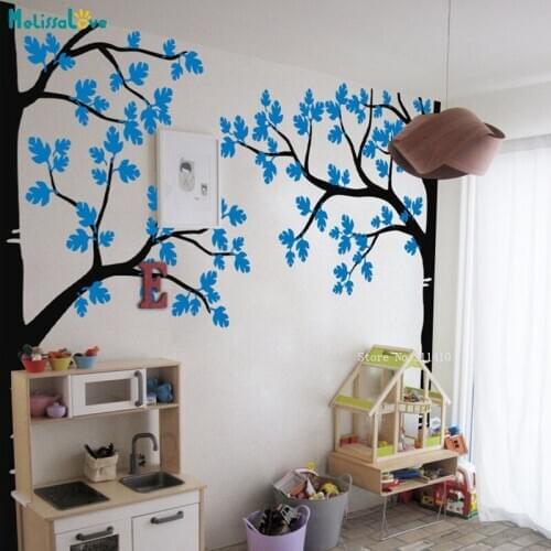 Two Full Corner Trees Wall Decals Nursery Decoration Home Art Sticker Self-adhesive Large Size DIY With Kids YT3622