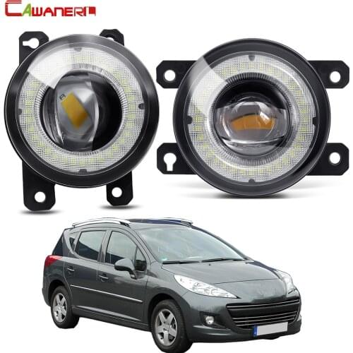 Car Front Bumper LED Fog Light Assembly Angel Eye Daytime Running Light DRL 30W 12V For Peugeot 207 CC SW Hatchback 2006-2012