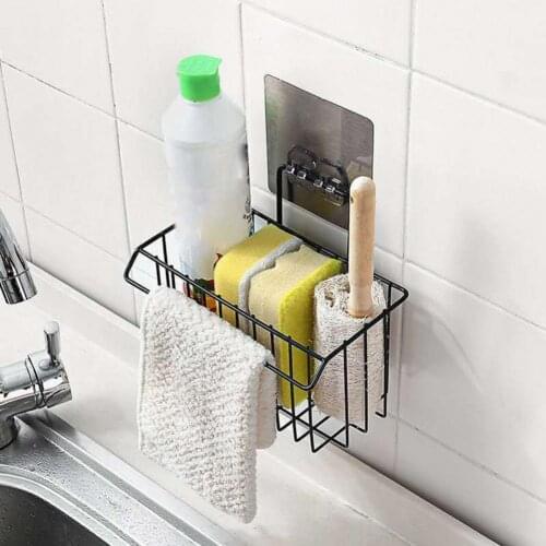Hanging Storage Rack Kitchen Rag Dish Cloth Sponge Holder Storage Basket Bathroom Shampoo Towel Drain Rack Kitchen Organizer