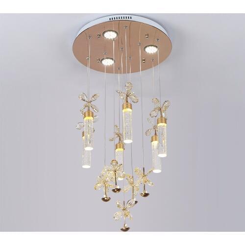 Restaurant chandeliers modern creative personality bar cafe romantic fashion bubble column LED crystal chandeliers led lighting