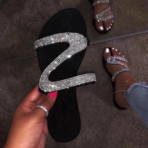 Sandalias de plataforma con diamantes de imitación para mujer, zapatos a la moda, para verano, 2021