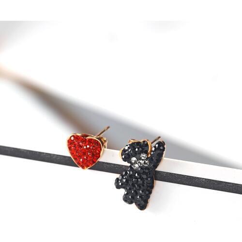 OUFEI Heart Stud Earrings For Women Stainless Steel Rose Gold Earrings Jewelry Accessories Earrings Wholesale Lots Bulk