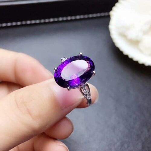 Shilovem 925 sterling silver piezoelectric amethyst Rings fine Jewelry women plant trendy party open classic new mj121401agz