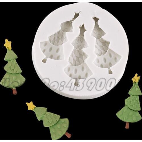 Christmas Tree Silicone mold fondant mold cake decorating tools chocolate gumpaste mold Cake Decorating Bakeware Chocolate Mold