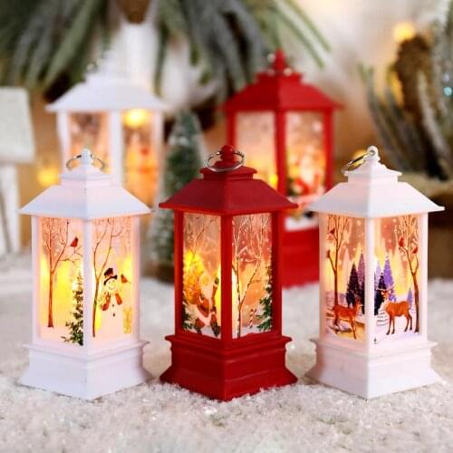 Santa Claus Snowman Lantern Light Merry Christmas Decoration For Home Christmas Tree Ornament Xmas Gifts Navidad 2021 New Year