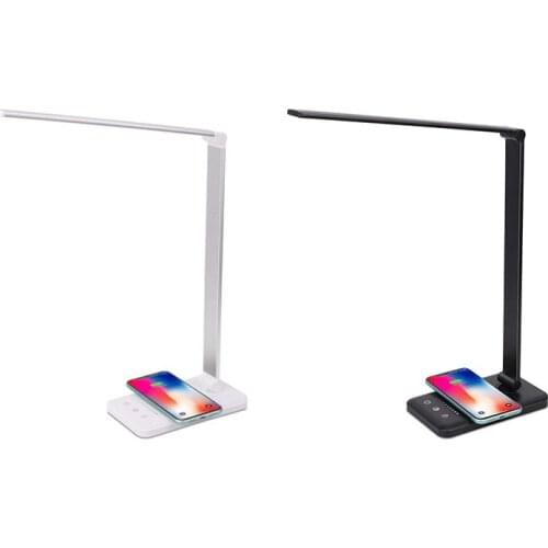 LED Desk Lamp with Wireless Charger, USB Charging Port, 5 Brightness Levels 5 Lighting Modes Eye-Caring Office Lamp