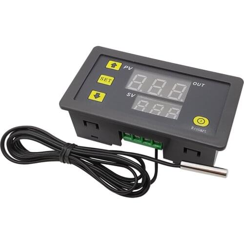 LED Display Thermostat With Heat/Cooling Control Instrument W3230 12V 24V AC110-220V Probe line Digital Temperature Controller