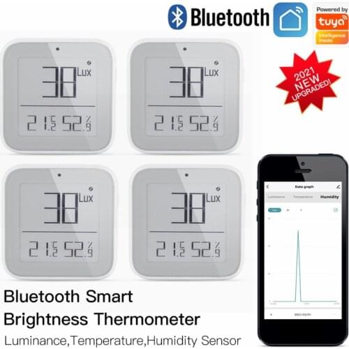 Tuya Smart App Alexa Control Smart Bluetooth Mesh Brightness Thermometer Light Temperature Humidity Detector Sensor