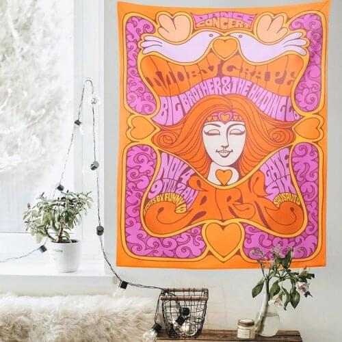 Boho Decor Wall Hanging Psychedelic Retro Tapestry Mattel concert poster Tapestry Tapestry Girls Aesthetic Home Decor
