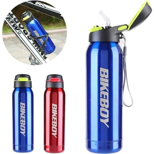 Bike Water Bottle 500ml Bicycle Kettle Water Bottle Cycling Outdoor Sports Vacuum Stainless Steel Drinking Cup Leakproof
