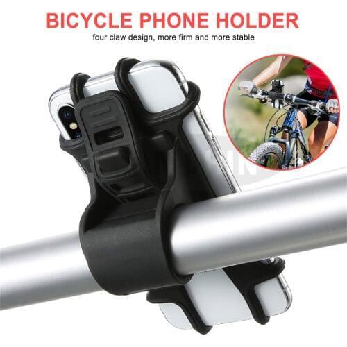 Silicone Adjustable Bike Phone Holder Anti-shock Phone Holder Clip Stand GPS Mount Bracket For Bicycle Phone Holder Phone