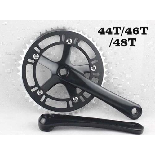 Fixed Gear 44T 46T 48T Crank Set Bike Bicycle Aluminum Chainwheel Alloy Crank Set Sprocket Crankset High Quality