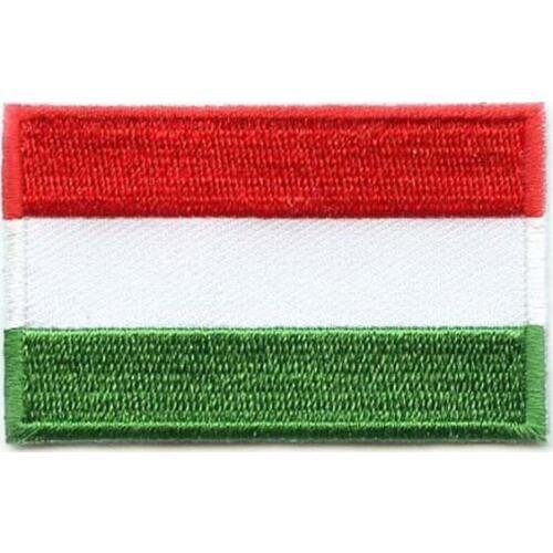 Hungary Flag Embroidery Patches Sew On Clothing Labels Personalized Flat Broder Twill with Iron On Backing Customized MOQ50pcs