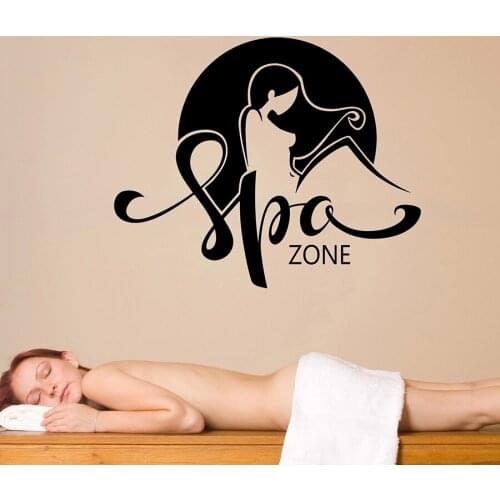 Vinyl Wall Decal Spa Zone Center Beauty Health Salon Interior Window Stickers Woman Relaxing Room Waterproof Art Mural M092