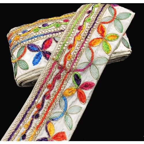 1yards Jacquard Embroidered Ribbons Clothing Guitar Belt Decoration Lace Fabric DIY Bag Hat Trim Sewing Accessories