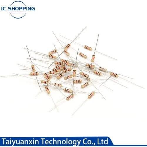 1000PCS 1/4W 0.25W Carbon Film Resistors 5% Ring Power Resistor 0.1~10M 2 4.7 10R 47 100 220 360 470 1K 2.2K 10K 22K 4K7 100KOhn