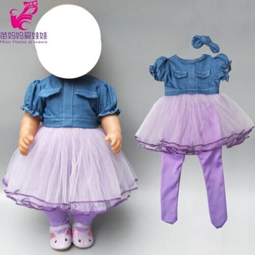 18inch american doll jeans dress legging set doll clothes for baby dolls dress