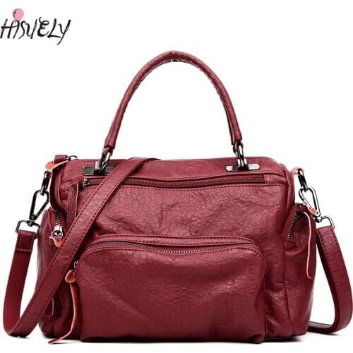 HISUELY 2021 Fashion Luxury Women Leather Handbags Messenger Bags Ladies Shoulder Sacs High Quality Designer Bolsa Feminina HOT