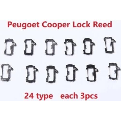 36pcs) 12 Type Good Quality For Peugeot Auto Car Key Lock Repair accessories Car Lock Reed Lock Plate For Peugeot Citroen