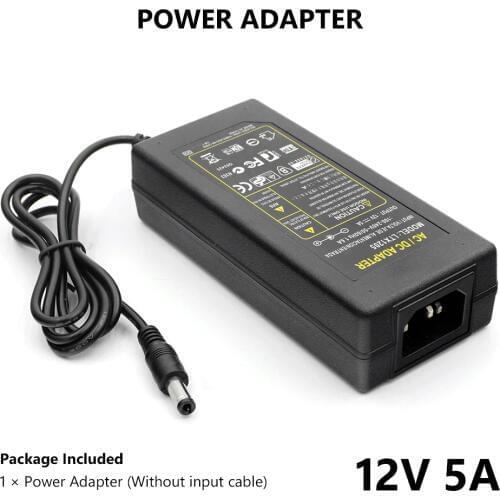 1pc 2pcs AC 12V 5A Power Adapter Supply Adaptor for Imax B5 B6 Balancer Charger Black Top Sale For CCTV