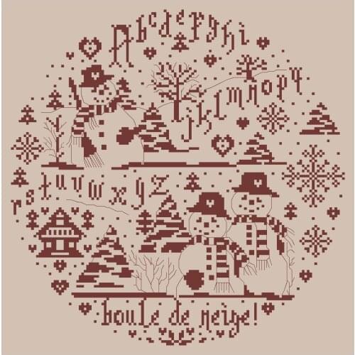 White Spirit cross stitch kit snowman winter cotton silk thread 18ct 14ct 11ct linen flaxen canvas embroidery DIY needlework