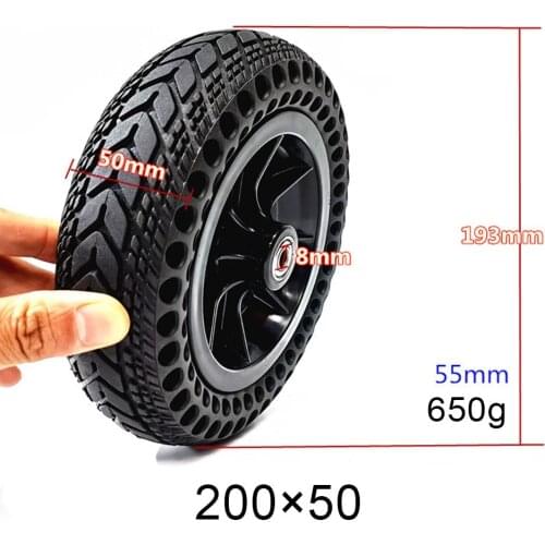 8 Inch Scooter Solid Tire 8X2 200x50 Whole Wheel With Plastic Hub Electric Wheelchair Non-pneumatic Honeycomb Inner Diameter 8mm