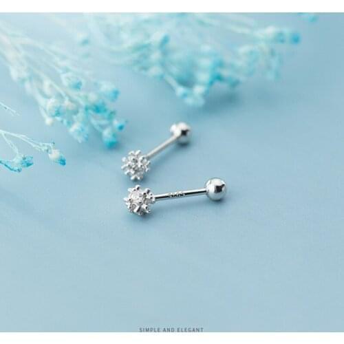 Colusiwei Genuine 925 Sterling Silver Blooming Dandelion Tiny Small Delicate Stud Earrings for Women Fashion Silver Jewelry 2020