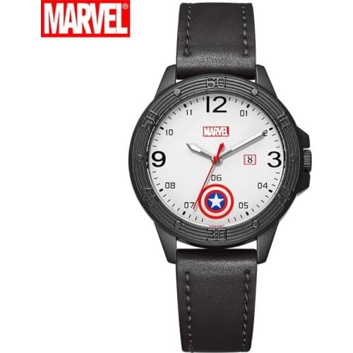 Disney Marvel Official Captain America Boys Children Quartz Wristwatches Date 30M Waterproof Luminouos Kids Student Gift Clock