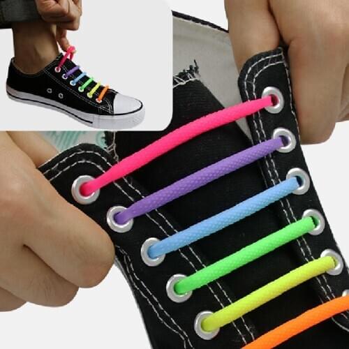 Unisex Elastic Shoelaces fashion Silicone Shoelaces Athletic Running shoes lace No Tie lazy Shoelace Sneakers solid Shoeslace