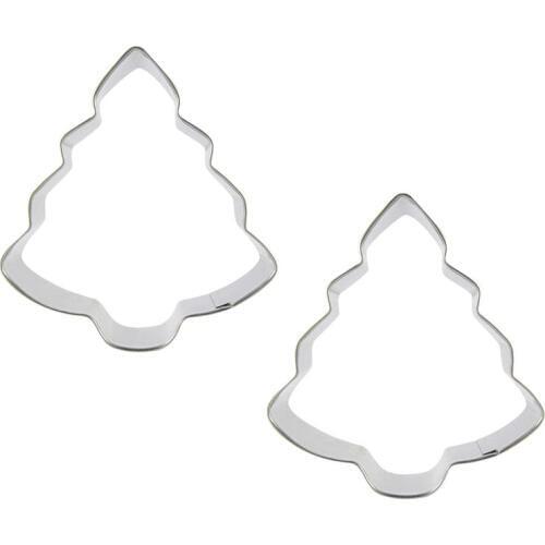 Christmas tree shape 2 piece cookie cutting molds, baking tools, cake decorating soft candy tools
