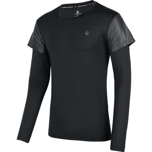 Fake two pieceShirt Long Sleeve Breathable Fabric Loose Gym Sportswear Shirts Quick Dry Running T-Shirt Fitness Training Jerseys