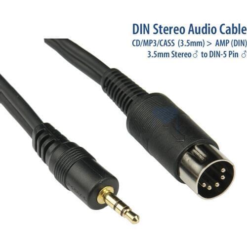 Gusou 3.5mm Jack to 5P DIN Adapter Cable Audio Video AV Length 0.9m 3' M/M 5 Pin