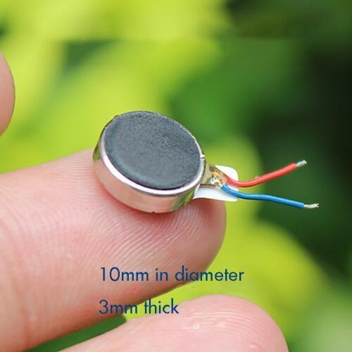 Button Vibration Motor Ultra-thin Fat 3.7V DC Small Micro Patch Button Vibrating Motor for Mobile Phone 10mm Diameter