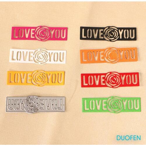LOVE YOU rose stencil metal Cutting dies for DIY papercraft projects Scrapbook Paper Album greeting cards