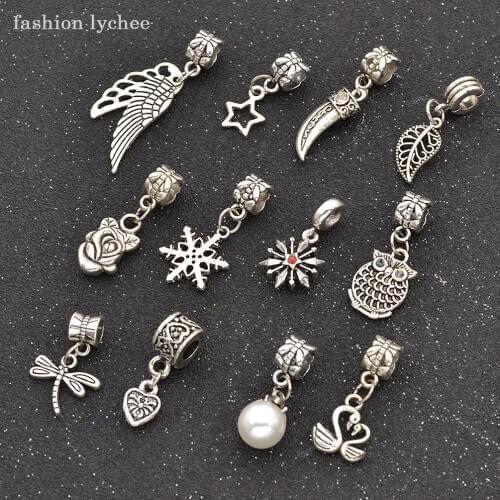 Fashion lychee 12pcs Tibetan Dread Dreadlock Beads Mix Hair Braid Cuff Clip Hole Cuff Hair Braiding