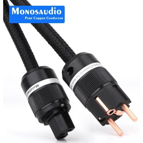 Monosaudio Tsunami Series P903 AC Schuko Power Cable Audiophile AC Power Cable with Pure Copper IEC Connector HIFI Power Cable