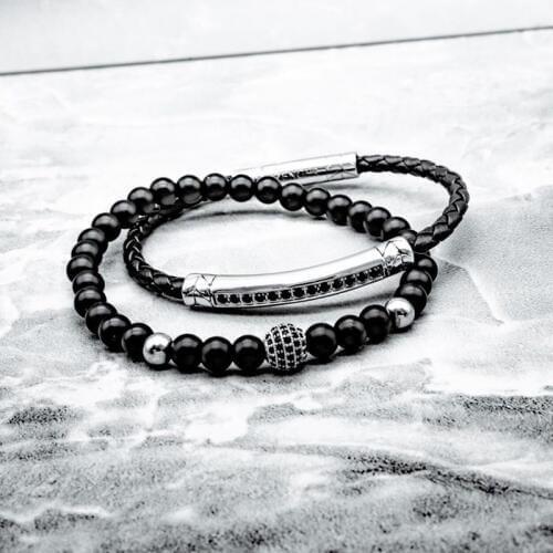 8mm Stone Beads Bracelet Fashion Men Jewellery CZ Ball Bracelets For Women Special Gift Pulseras Hombre Accessories New 2019