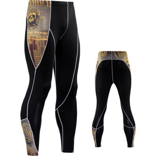 2017 New Fashion Mens Compression Pants 3D Print Quick Dry Skinny Leggings Tights Fitness Pants Stitching Tousers Free shipping