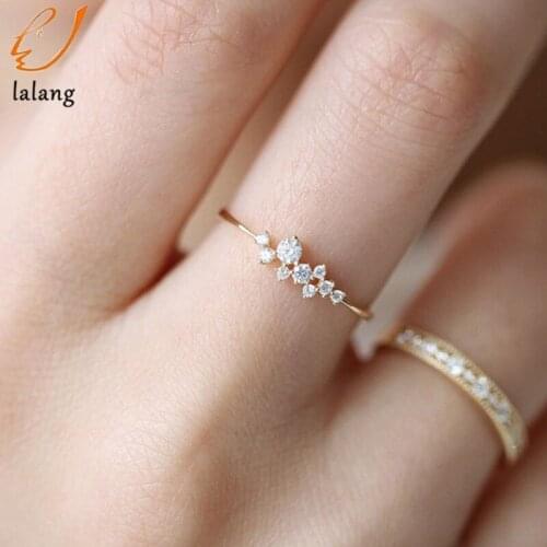 Wedding Crystal Gold Color Rings Engagement Gold Color Cubic Zircon Ring Fashion New Brand Bijoux For Women Jewelry