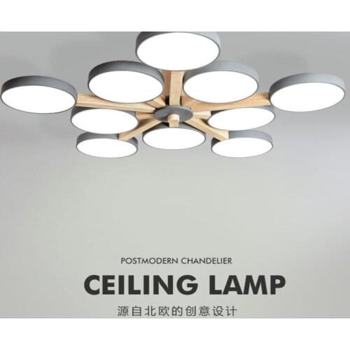 Nordic Living Room Lights Simple Modern Atmospheric Household Restaurant Lights led Bedroom Studio Wood Roof Lighting