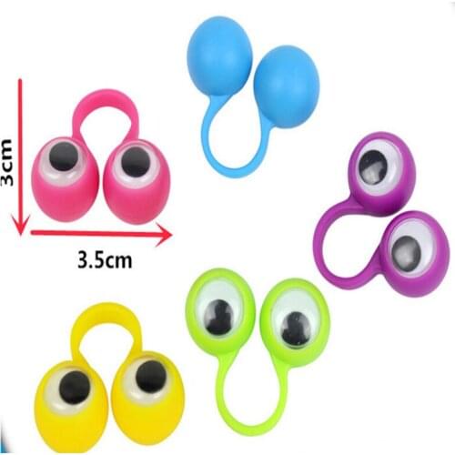 Eye Finger Puppets Plastic Rings With Wiggle Eyes Party Favors for Kids Assorted Gift Toys Pinata Fillers Birthday Mixed Color