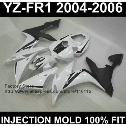 Fullset Bodywork Injection molded for YAMAHA YZF R1 white fairings 2004 2005 2006 YZF1000 1 YZFR 04 05 06 custom fairing