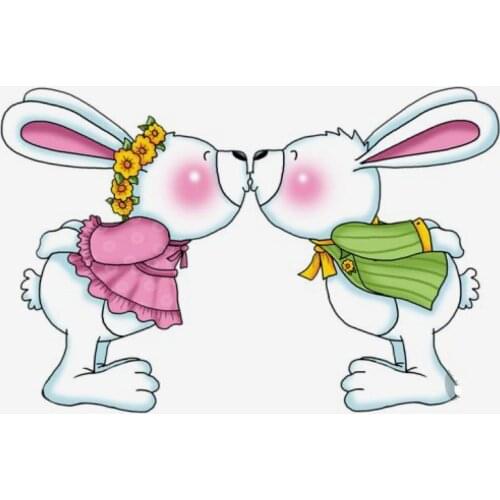 Two Rabbits Yulan Transparent Silicone Rubber Stamp And Die Sheet Cling Scrapbooking DIY Cute Pattern Photo Album Stamp