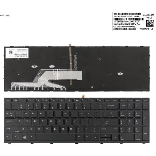 US QWERTY New For HP Probook 450 G5 455 G5 470 G5 / Replacement Keyboard Black Frame with Backlit