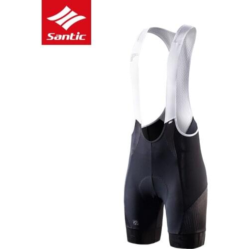 Santic Men Cycling Bib Shorts Pro Mountain Road Bike Shorts Italian Padded Breathable Quick Dry Clothing Ciclismo Bicycle Shorts