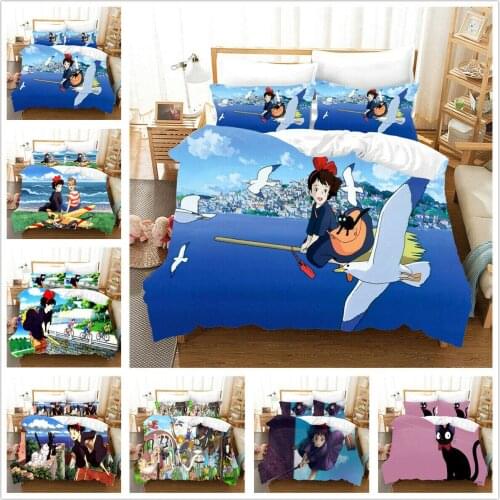 Kikis Delivery Service Home Textile Pillow Case 3D Bed Linen Duvet Covers Comforter Bedding Sets Bed Set Home Decor Bedding