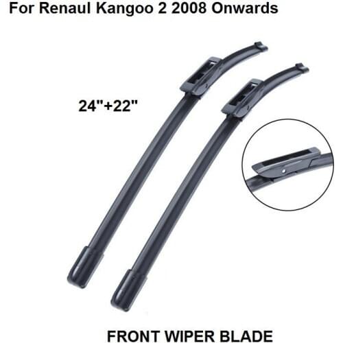Windscreen Wiper For Renault Kangoo II 2008 onwards 24"+22" Car Accessories Auto Windshield Wipers Blade Prices
