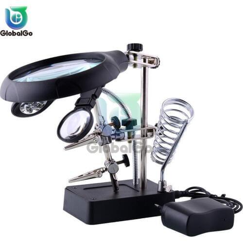 Welding Auxiliary Clip Magnifier Electric Soldering Iron Circuit Board Repair Welding Iron Bracket Eu Plug